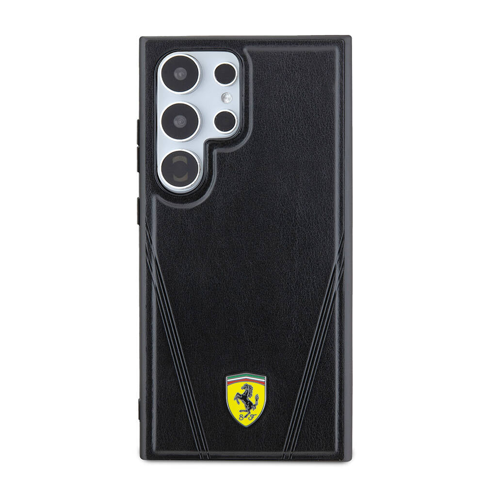 Ferrari Galaxy S24 Ultra Orjinal Lisanslı M-safe Şarj Özellikli Sıcak Baskı V Çizgili Deri Kılıf Ferrari Galaxy S24 Ultra Orjinal Lisanslı M-safe Şarj Özellikli Sıcak Baskı V Çizgili Deri Kılıf
